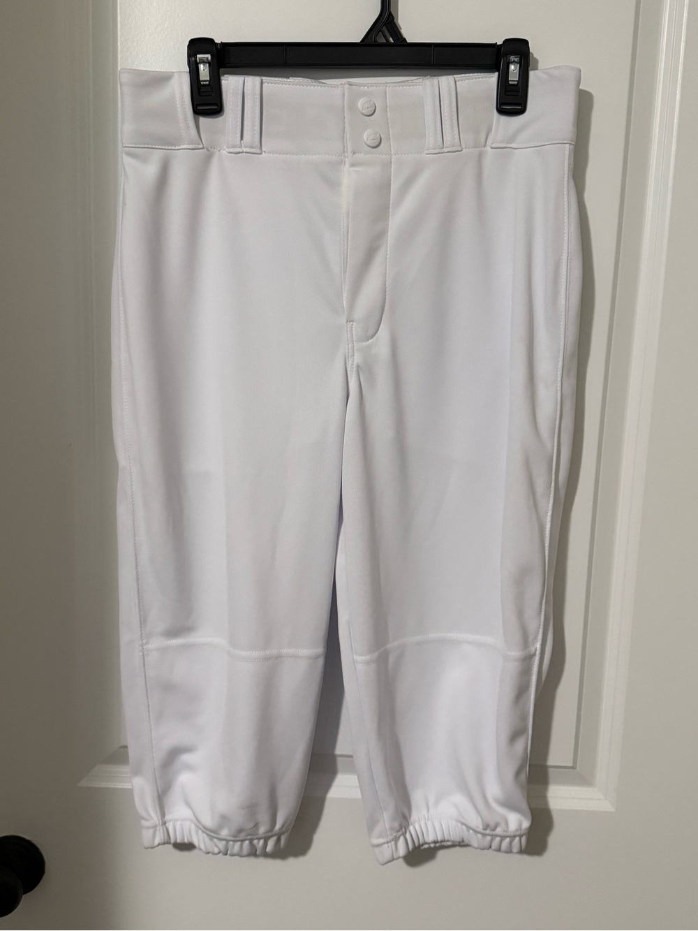 Men's White Athletic Baseball Pants, Performance Stretch Size Adult M